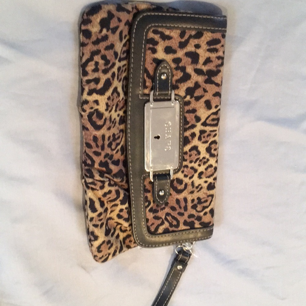Chaps cheetah Wristlet